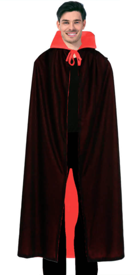 Gothic Red and Black Vampire Cape for Halloween Costume Parties