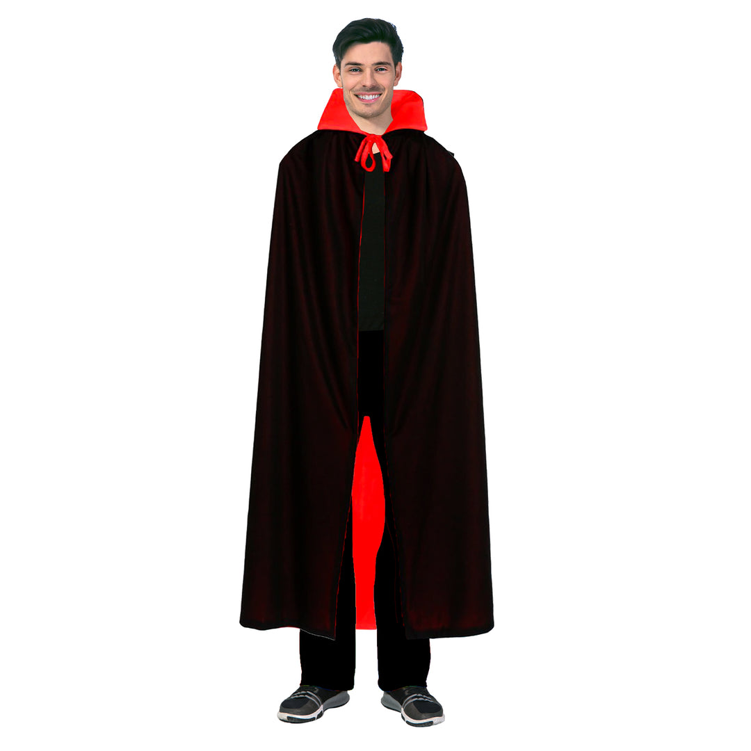 Gothic Red and Black Vampire Cape for Halloween Costume Parties