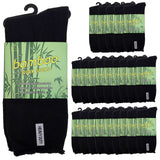 24 Pairs PREMIUM BAMBOO SOCKS Mens Heavy Duty Thick Work Socks Cushion BULK  - Black - 6-11