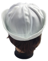 Adult White Sailor Hat Marine Unisex Gob Captain Navy Hen's Night Doughboy Cap - Side View