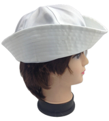 Adult White Sailor Hat Marine Unisex Gob Captain Navy Hen's Night Doughboy Cap - Top-Down View