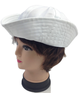 Adult White Sailor Hat Marine Unisex Gob Captain Navy Hen's Night Doughboy Cap - Rear View