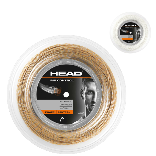 Head Rip Control 16g Tennis String Reel 200m 1.30mm Versatile Power and Control - Natural