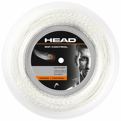 Head Rip Control 16g Tennis String Reel - 200m Power & Control Multifilament - White