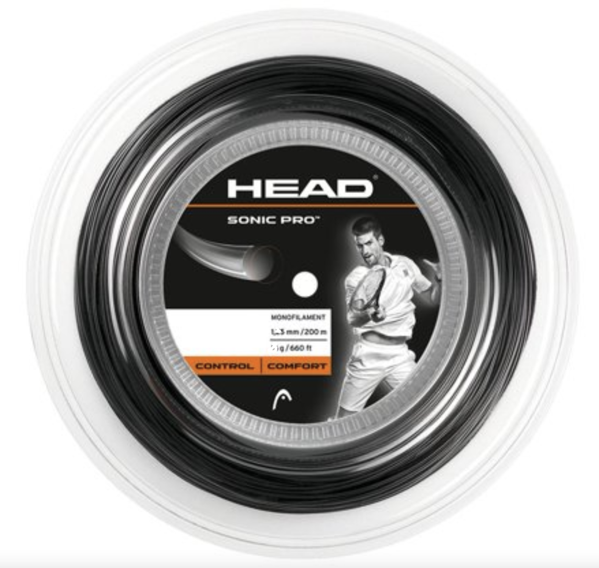 Head Sonic Pro 200m Tennis String Reel - 16g 1.3mm for Enhanced Control and Comfort