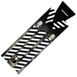 2-Pack Men's Adjustable Clip-On Suspenders - Elastic Formal Wedding Slim Fit - Black & White Striped Design