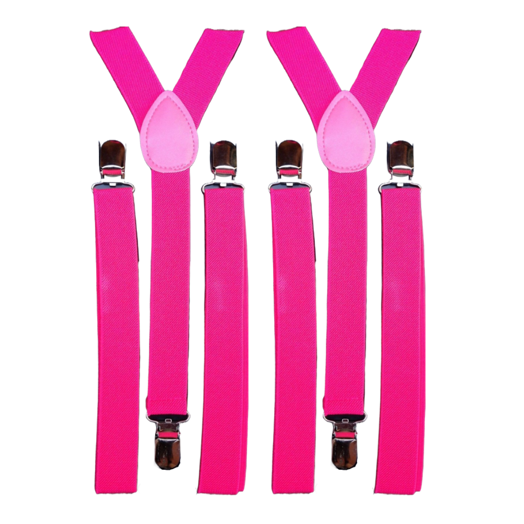 2-Pack Adjustable Men's Clip-On Suspenders - Magenta Elastic Formal Braces for Weddings and Events