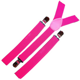 2-Pack Adjustable Men's Clip-On Suspenders - Magenta Elastic Formal Braces for Weddings and Events