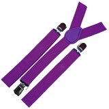 Adjustable Purple Clip-On Men's Suspenders Braces - 2 Pack for Weddings and Formal Events