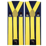 2-Pack Adjustable Men's Elastic Suspenders Braces - Yellow Slim Fit for Formal Events