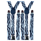 Adjustable Zebra Print Men's Suspenders - 2-Pack Slim Braces for Formal Events and Weddings