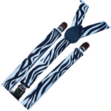 Adjustable Zebra Print Men's Suspenders - 2-Pack Slim Braces for Formal Events and Weddings