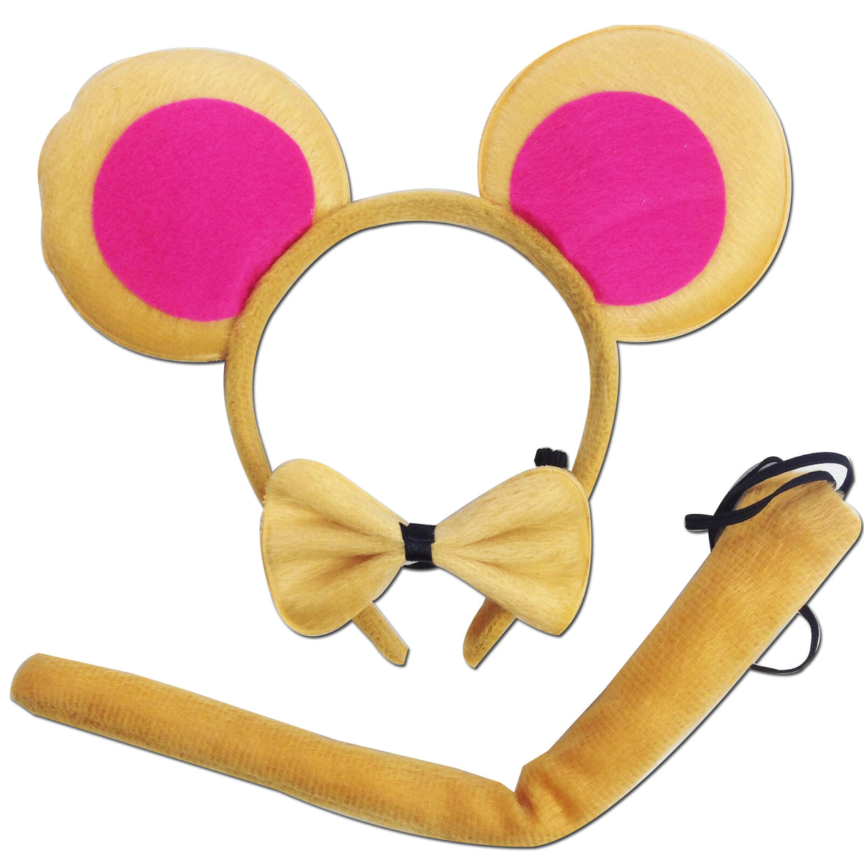 Complete Monkey Costume Accessory Kit - Tail, Ears, and Bow Tie for Halloween and Dress Up Fun