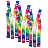 Rainbow Peace Symbol Adjustable Men's Suspenders - 3-Pack Slim Clip-On Braces for Weddings and Formal Events