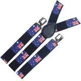 Adjustable Elastic Men's Suspenders Braces - Australia Flag Design for Formal and Wedding Events