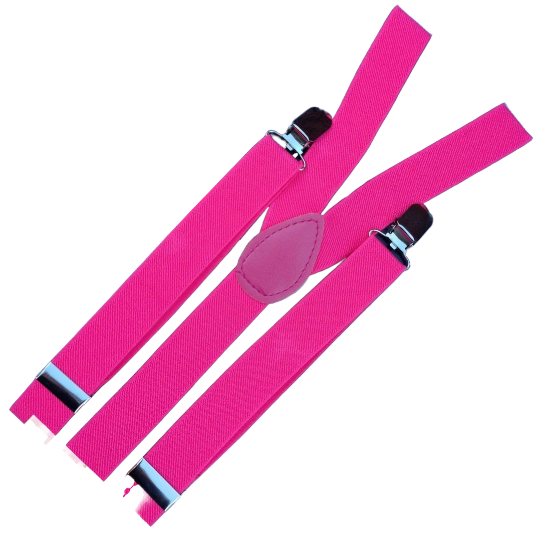 Adjustable Pink Clip-On Elastic Suspenders for Men - 3 Pack Slim Fit for Weddings and Formal Events