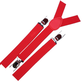 3-Pack Adjustable Men's Suspenders - Elastic Clip-On Braces for Formal Events - Red