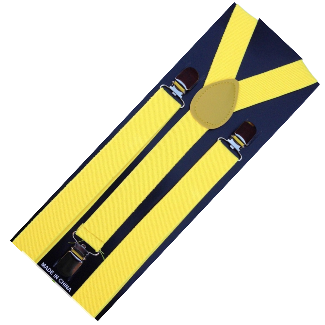 Adjustable 3-Pack Men's Elastic Suspenders - Slim Fit Clip-On Braces for Formal Events - Yellow