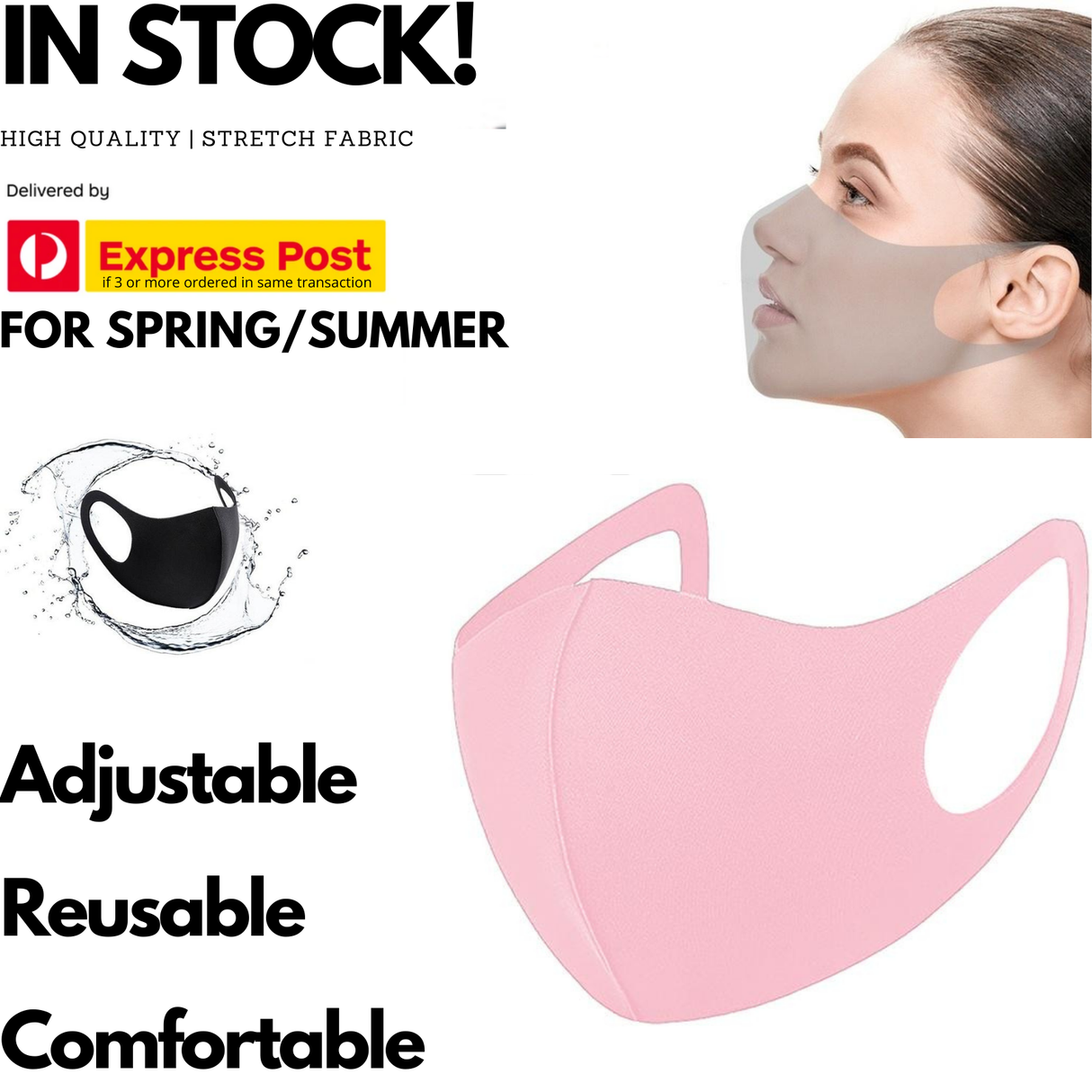 SUMMER Reusable Breathable Face Mask Mouth Mask Anti Dust Haze Protective Lot