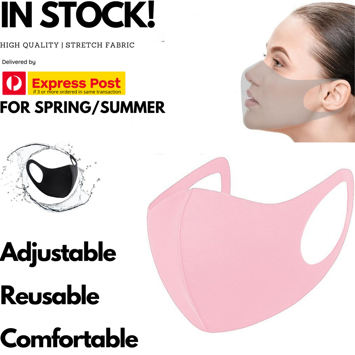 SUMMER Reusable Breathable Face Mask Mouth Mask Anti Dust Haze Protective Lot