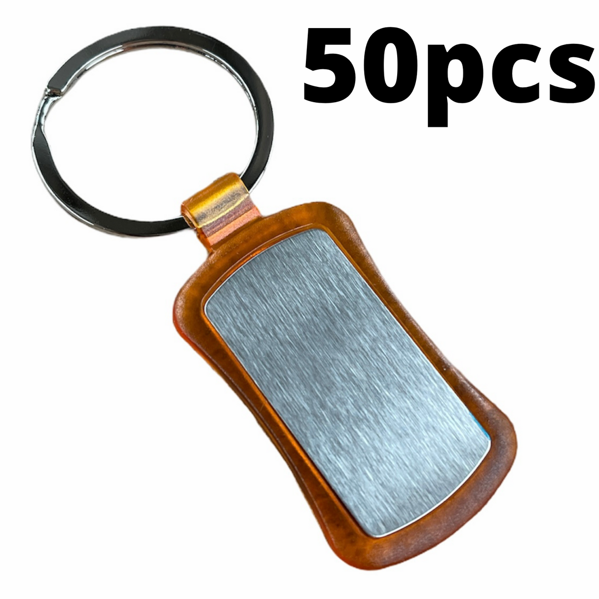 50-Pack Orange Duo Key Tag Key Rings for School Bags and Badges