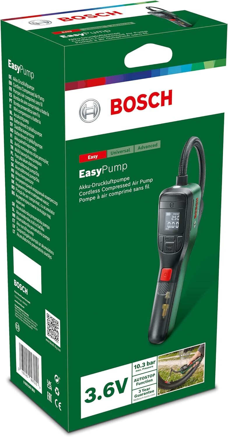 Bosch Portable Electric Air Compressor - EasyPump for Tires and Balls