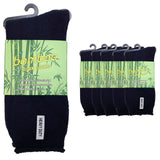 6 Pairs PREMIUM BAMBOO SOCKS Mens Heavy Duty Thick Work Socks Cushion BULK  - Navy Blue - 11-14