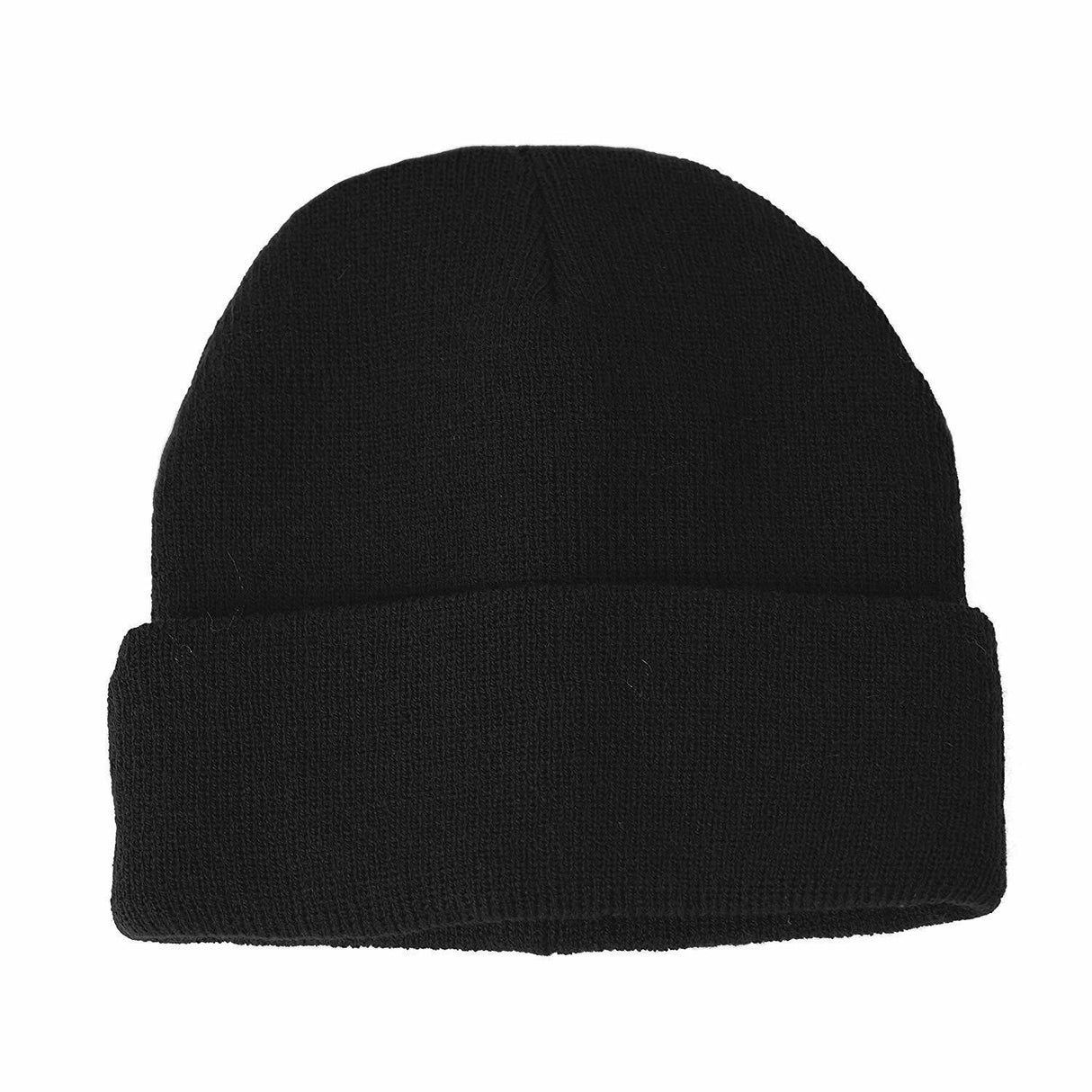 DENTS Timeless Black Fine Knit Turn-Up Beanie - Essential Warm Winter Hat for Skiing and Everyday Use