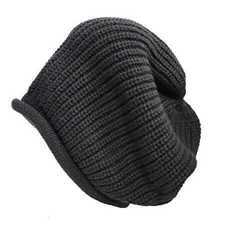 Dents Men's Oversized Knit Beanie - Cozy Winter Skull Cap - Black