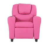 Set of 4 Pink PU Recliner Chairs for Kids - Oliver Lounge Sofa Armchairs