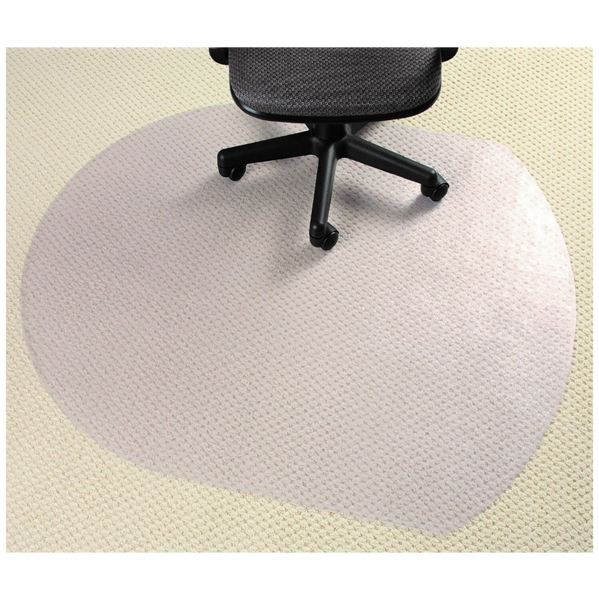 Durable PVC Office Chair Mat for Low Pile Carpet - 124cm x 99cm Floor Protector