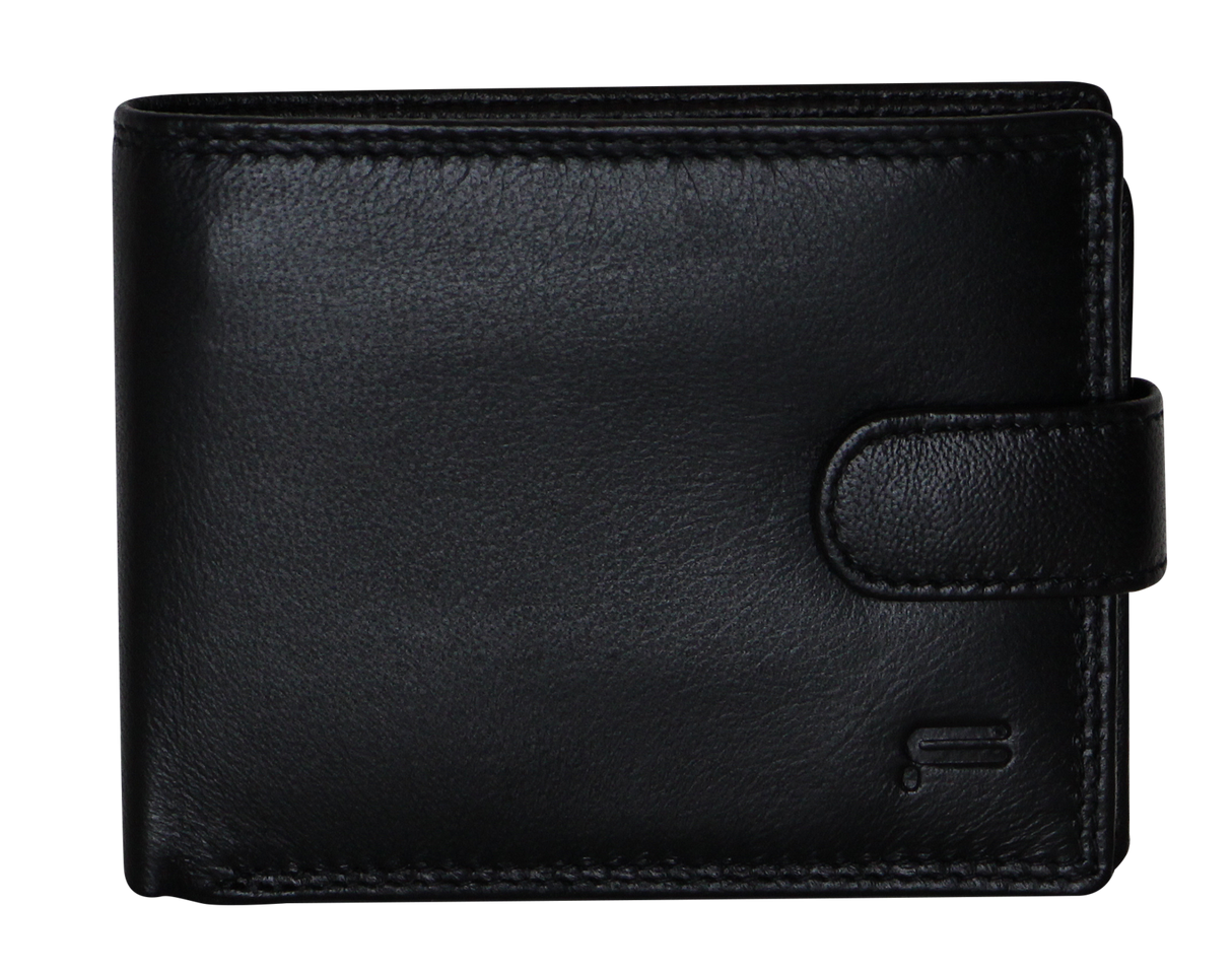 Futura Men's Black RFID Leather Wallet with Fold Over Design