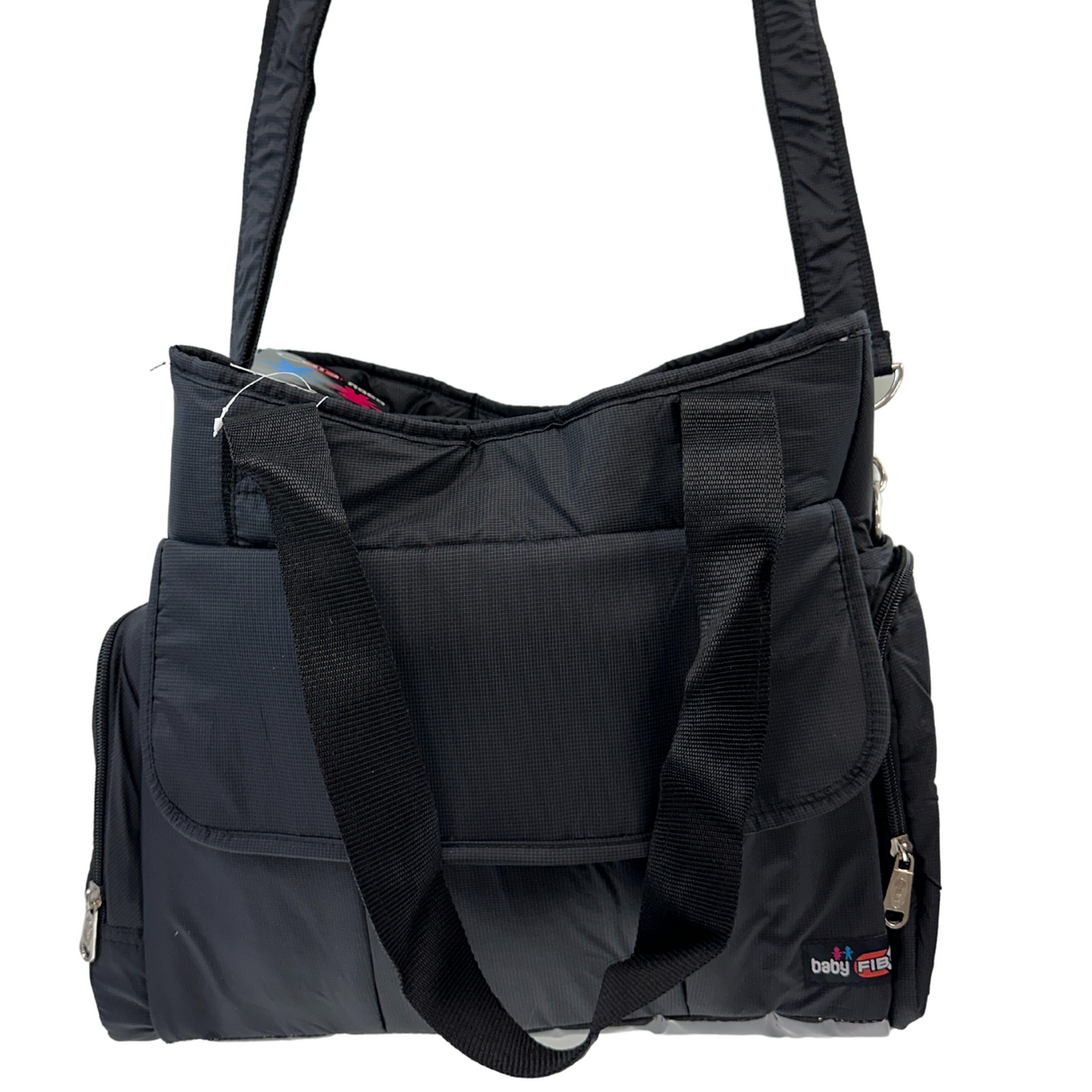 Stylish Black FIB Baby Diaper Tote Bag for Moms – Travel-Friendly Changing Essentials