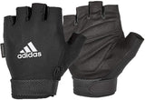 Adidas Adjustable Essential Gloves Weight Lifting Gym Workout Training - Black - Small - Front View