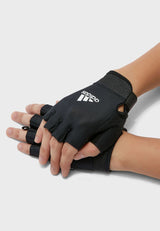 Adidas Adjustable Essential Gloves Weight Lifting Gym Workout Training - Black - Small - Top-Down View