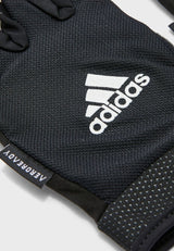 Adidas Adjustable Essential Gloves Weight Lifting Gym Workout Training - Black - Small - Rear View