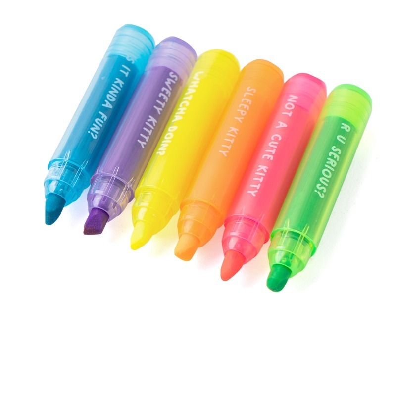 Whimsical Cat-Inspired Scented Mini Highlighters Set of 6