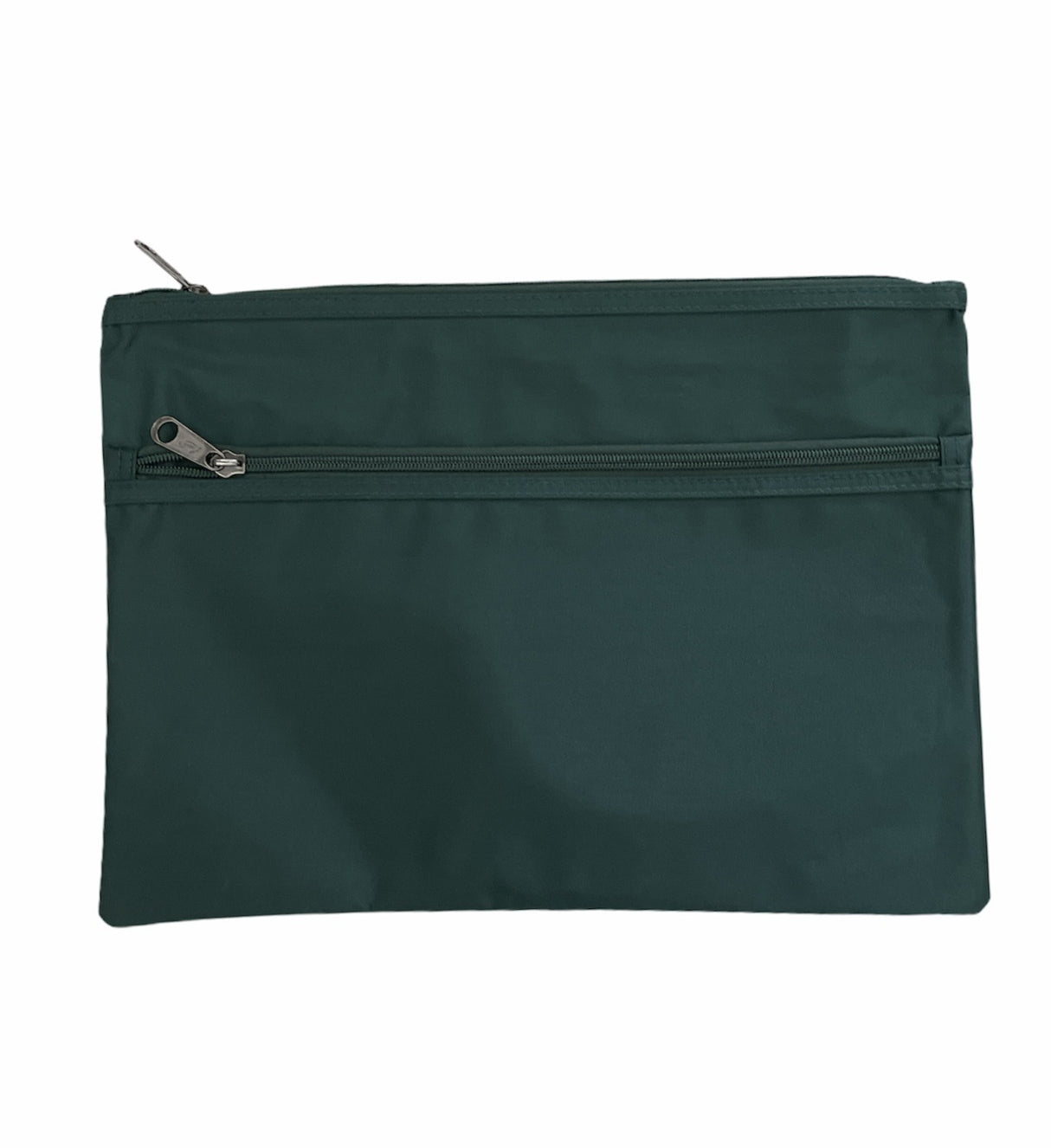 Leuts Twin Zip Jumbo Pencil Case Travel Bag Pouch Storage School Office Pen - Bottle Green