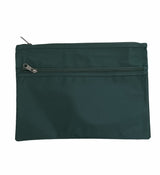 Leuts Twin Zip Jumbo Pencil Case Travel Bag Pouch Storage School Office Pen - Bottle Green