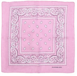 BANDANA Paisley 100% COTTON Head Wrap Durag Bandanna Summer Biker Scarf Mask - Light Pink - Front View