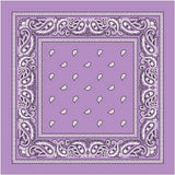 BANDANA Paisley 100% COTTON Head Wrap Durag Bandanna Summer Biker Scarf Mask - Lilac