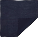 BANDANA Paisley 100% COTTON Head Wrap Durag Bandanna Summer Biker Scarf Mask - Navy Blue (Plain) - Side View