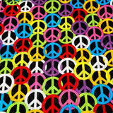 BANDANA Paisley 100% COTTON Head Wrap Durag Bandanna Summer Biker Scarf Mask - Rainbow Peace Symbol - Front View