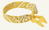 BANDANA Paisley 100% COTTON Head Wrap Durag Bandanna Summer Biker Scarf Mask - Yellow - Side View