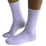 1 Pair Premium Bamboo Loose Top Socks Diabetic Diabetes Circulation Eco Sox - White - 11-14