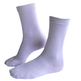 1 Pair Premium Bamboo Loose Top Socks Diabetic Diabetes Circulation Eco Sox - White - 2-8