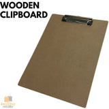 A4 Hardboard Clipboard with Wooden Finish for Office and Restaurant Use