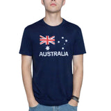 Adult AUSTRALIAN T Shirt Australia Day 100% COTTON Souvenir Tee Top Flag - Blue - Large