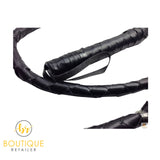 Faux Leather Cowboy Riding Whip Costume Accessory - 180cm Fancy Dress - Top-Down View