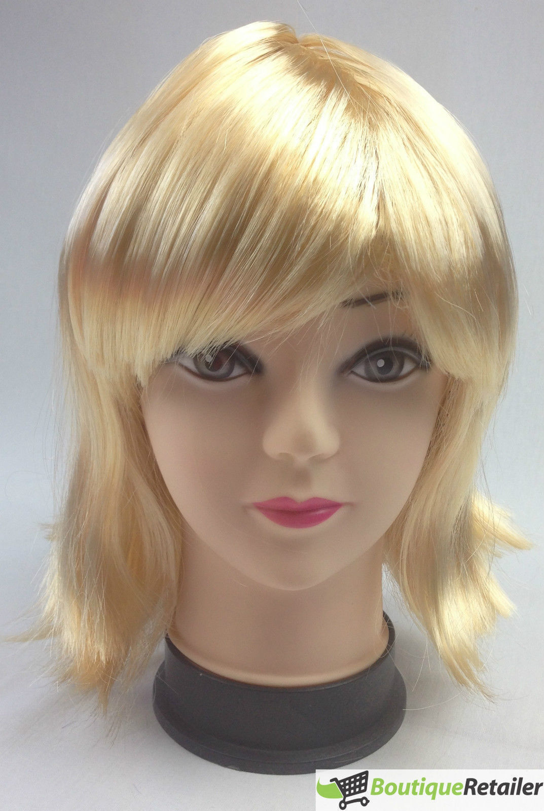 Chic Straight Blonde Bob Wig with Fringe for Themed Parties and Cosplay - Women's Costume Accessory